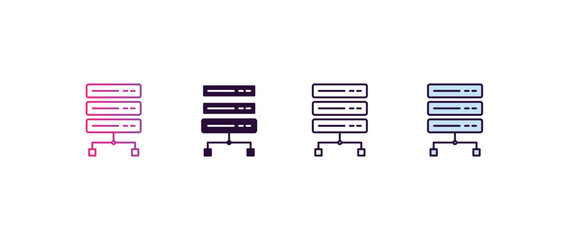 Poster - proxy server gradient, line, filled, colored icon. editable vector from internet security concept. four different style proxy server icon isolated on white background