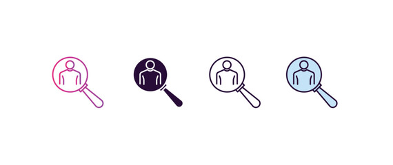 Poster - recruitment gradient, line, filled, colored icon. editable vector from human resources concept. four different style recruitment icon isolated on white background