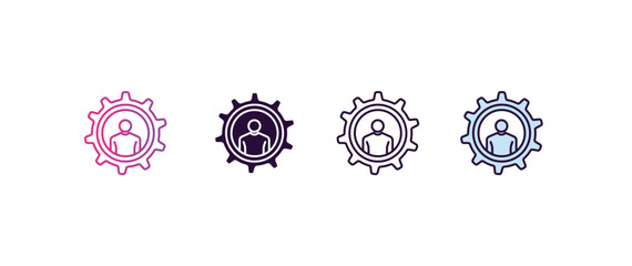 Poster - skills gradient, line, filled, colored icon. editable vector from human resources concept. four different style skills icon isolated on white background