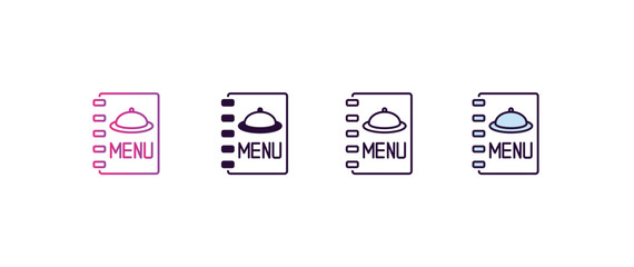 Aufkleber - menu gradient, line, filled, colored icon. editable vector from hotel concept. four different style 