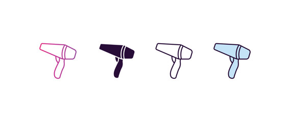 Fototapete - hairdryer gradient, line, filled, colored icon. editable vector from hotel concept. four different style hairdryer icon isolated on white background