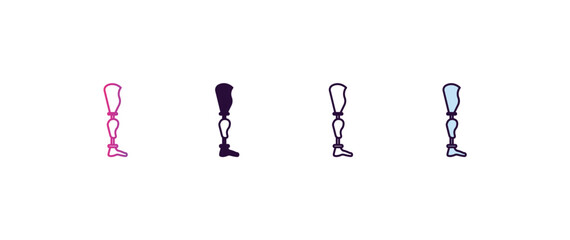 Poster - prosthesis gradient, line, filled, colored icon. editable vector from ai and tech concept. four different style prosthesis icon isolated on white background