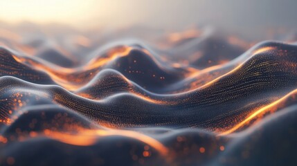 Poster - Futuristic Big data stream. Motion of digital data flow. Data transmission channel