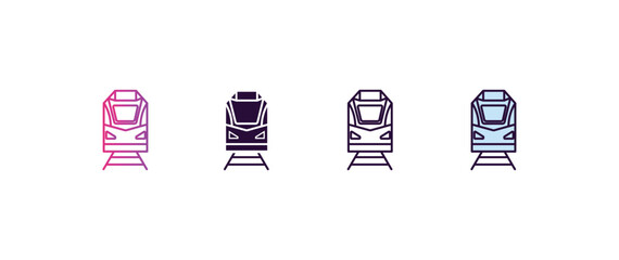 Poster - train gradient, line, filled, colored icon. editable vector from ai and tech concept. four different style train icon isolated on white background