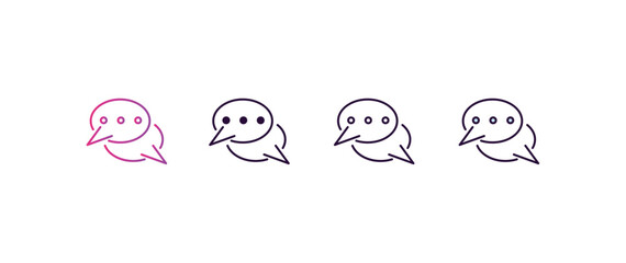 Fototapete - speech bubble gradient, line, filled, colored icon. editable vector from ai and tech concept. four different style speech bubble icon isolated on white background