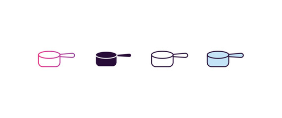 Poster - kitchen pot  gradient, line, filled, colored icon. editable vector from food concept. four different style kitchen pot  icon isolated on white background
