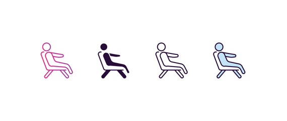 Poster - comfortable human gradient, line, filled, colored icon. editable vector from feelings concept. four different style comfortable human icon isolated on white background