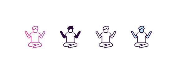 Poster - relaxed human gradient, line, filled, colored icon. editable vector from feelings concept. four different style relaxed human icon isolated on white background