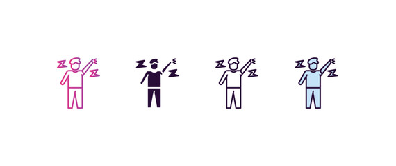 Poster - relieved human gradient, line, filled, colored icon. editable vector from feelings concept. four different style relieved human icon isolated on white background
