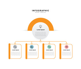 Aufkleber - Modern infographic template. Creative circle element design with marketing icons. Business concept with 4 options