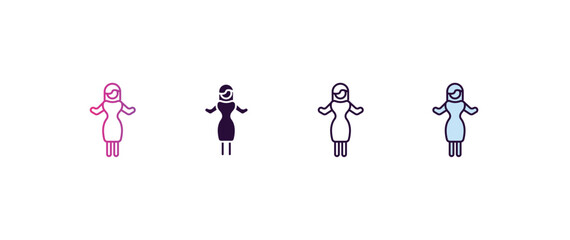 Poster - sexy human gradient, line, filled, colored icon. editable vector from feelings concept. four different style sexy human icon isolated on white background