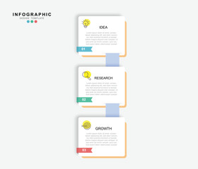 Fototapete - Vector Infographic label design template, with icons and 3 options or steps.