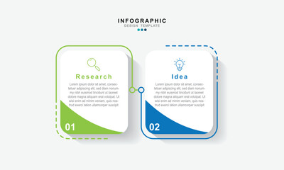 Fototapete - Vector infographic template with icons and 2 options or steps