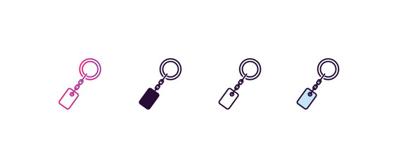 Poster - key ring gradient, line, filled, colored icon. editable vector from tools concept. four different style key ring icon isolated on white background