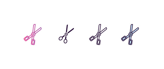Aufkleber - forceps gradient, line, filled, colored icon. editable vector from tools concept. four different style forceps icon isolated on white background