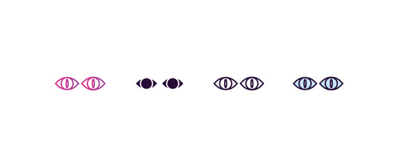Poster - cat eyes gradient, line, filled, colored icon. editable vector from fashion concept. four different style cat eyes icon isolated on white background