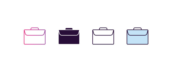 Poster - book bag gradient, line, filled, colored icon. editable vector from fashion concept. four different style book bag icon isolated on white background