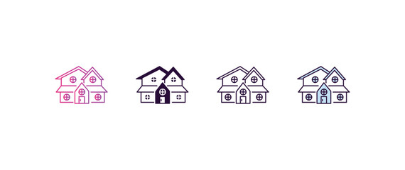 Poster - farm house gradient, line, filled, colored icon. editable vector from farming and gardening concept. four different style farm house icon isolated on white background