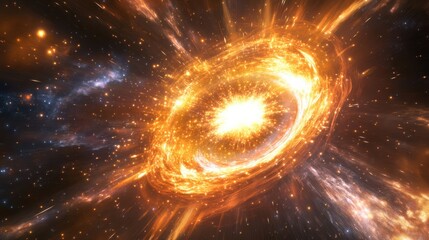 Wall Mural - vibrant explosion of energy within a cosmic galaxy phenomenon