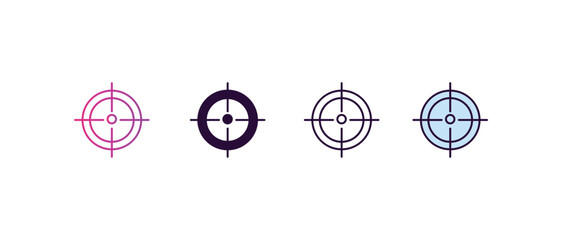 Poster - shooter gradient, line, filled, colored icon. editable vector from entertainment concept. four different style shooter icon isolated on white background