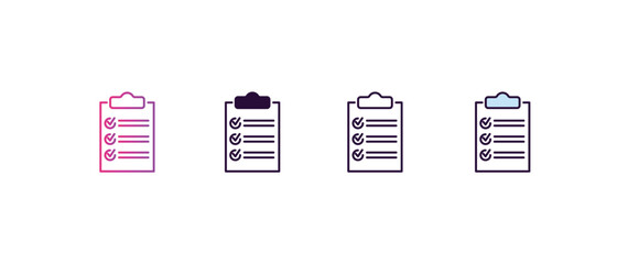 Fototapete - check list gradient, line, filled, colored icon. editable vector from education concept. four different style check list icon isolated on white background