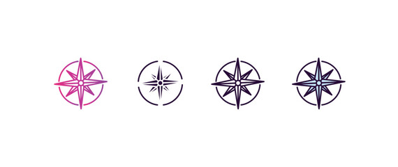 Poster - draw with compass gradient, line, filled, colored icon. editable vector from education concept. four different style draw with compass icon isolated on white background