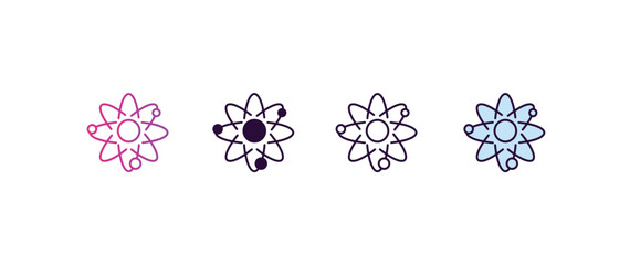 Poster - atomic orbitals gradient, line, filled, colored icon. editable vector from education concept. four different style atomic orbitals icon isolated on white background