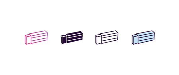 Poster - eraser gradient, line, filled, colored icon. editable vector from education concept. four different style eraser icon isolated on white background