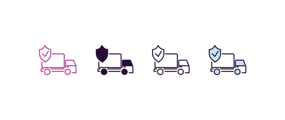 Poster - delivery safety gradient, line, filled, colored icon. editable vector from delivery concept. four different style delivery safety icon isolated on white background