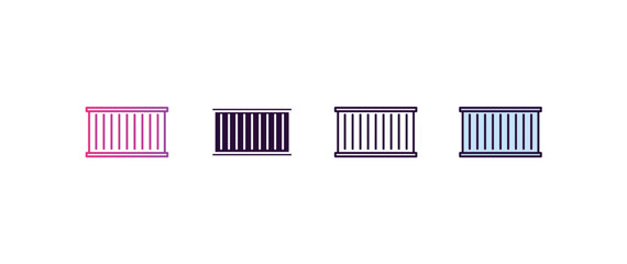 Poster - container gradient, line, filled, colored icon. editable vector from delivery concept. four different style container icon isolated on white background