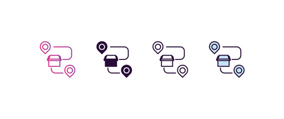 Poster - tracking gradient, line, filled, colored icon. editable vector from delivery concept. four different style tracking icon isolated on white background