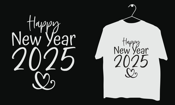 creative happy new year t-shirt design 2025