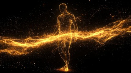 Poster - Exploring human potentialabstract visualization of inner energy and transformation digital art environment conceptual viewpoint