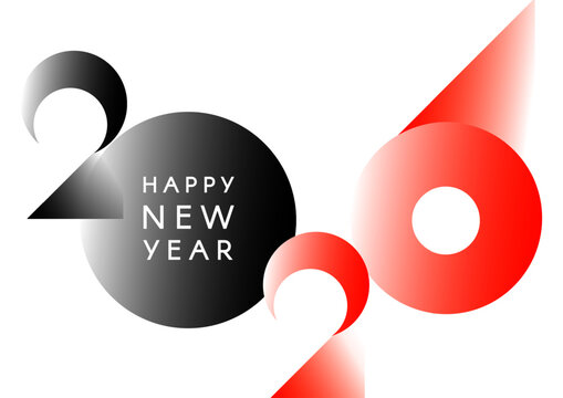 Happy New 2026 Year minimal text design isolated on white. Banner, poster, header and card template.