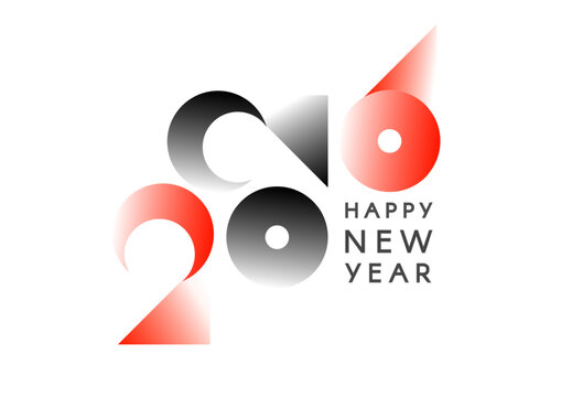 Happy New 2026 Year minimal text design isolated on white. Banner, poster, header and card template.