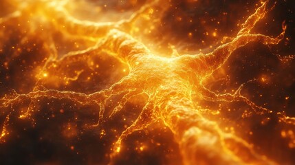 Wall Mural - Glowing electric fire texture with blue and orange flames in seamless motion. Generative AI