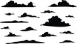© GRASSS.H - silhouettes of clouds vector sets for architecture render background