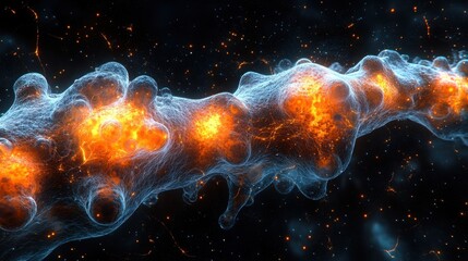Wall Mural - Cosmic Nebula in Deep Space with Glowing Stars and Mystical Clouds. Generative AI