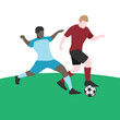 © Proses - Flat Design Illustration of Players Tussling for Ball