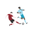 © Proses - Flat Design Illustration of Players Tussling for Ball