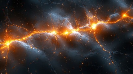 Wall Mural - A long, glowing line of stars in the sky. Generative AI