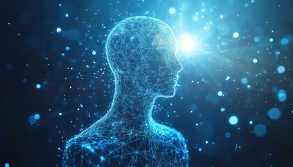 Poster - Abstract Networked Human Form Illuminated