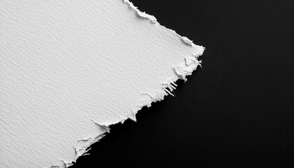 Poster - Torn White Paper Against Black Background