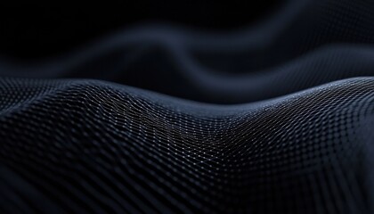 Poster - Abstract Dark Network Mesh Wave Pattern