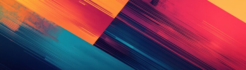 Poster - Abstract Diagonal Lines Artwork Featuring Vibrant Hues