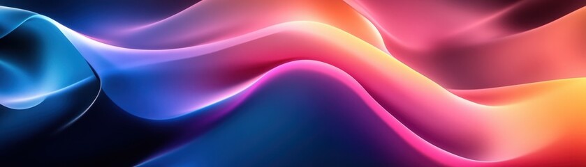 Poster - Abstract Colorful Waves Flowing Seamlessly