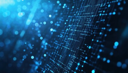 Aufkleber - Abstract Blue Digital Network Data Flow