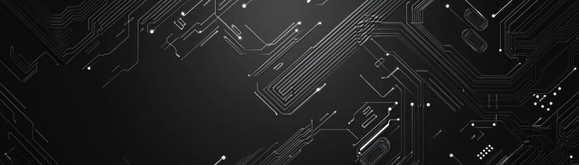 Poster - Abstract Circuit Board Design Showing Technological Pathways