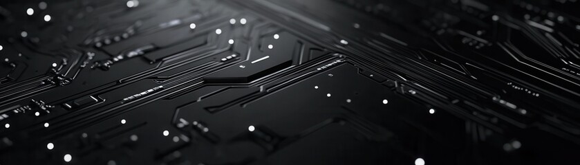 Poster - Abstract Closeup Of A Black Circuit Board