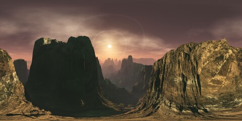 Wall Mural - mars, hdri, environment map , round panorama, spherical panorama, equidistant projection, 360 high r